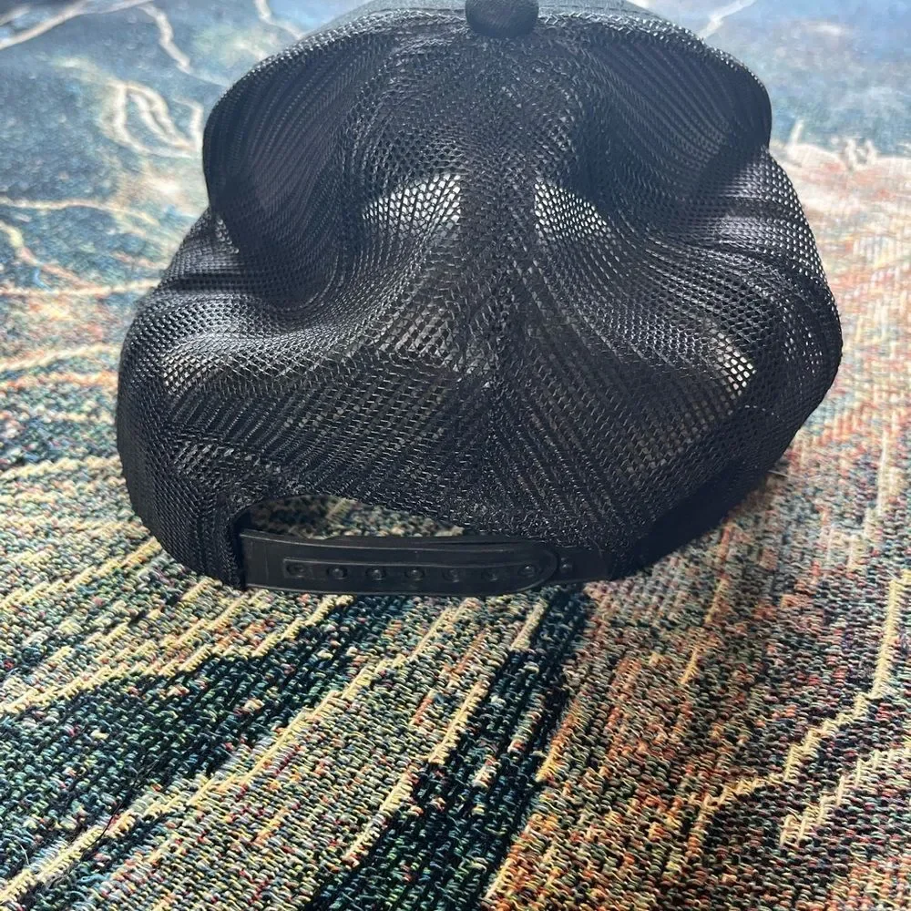 Cabela's Black Fishing Hat with Bright Green Logo SnapBack Hunting Adjustable